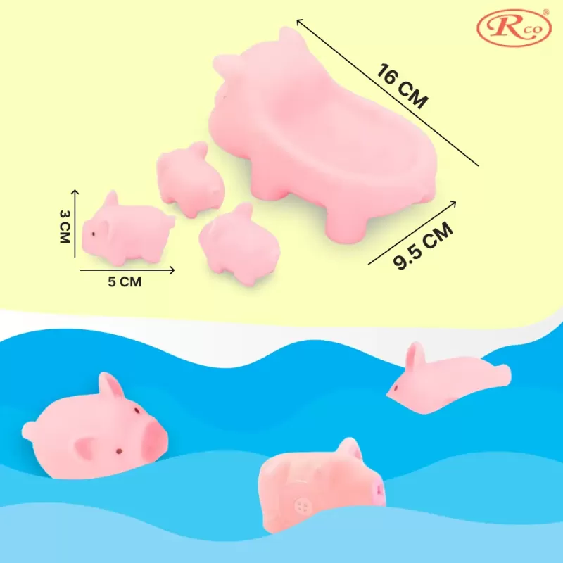 Set jucarii pentru baie, Familia Porcusorilor RCO®, 3+ ani
