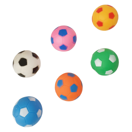 Set jucarii de baie mingii de fotbal din cauciuc moale si texturat, 7 cm, 6 bucati