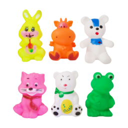 Set jucarii de baie din cauciuc moale, 6 figurine, multicolore, 8-10 cm