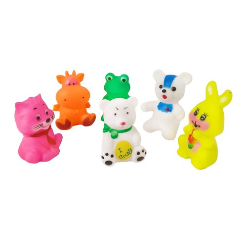 Set jucarii de baie din cauciuc moale, 6 figurine, multicolore, 8-10 cm