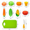 Set legume de taiat din plastic, cu banda Velcro, multicolor, mix 10 piese, +3 ani
