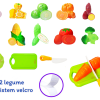 Set legume de taiat din plastic, cu banda Velcro, multicolor, mix 15 piese, +3 ani