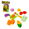 Set legume de taiat din plastic, cu banda Velcro, multicolor, mix 15 piese, +3 ani