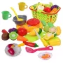 Set jucarii pentru copii cos cu fructe si legume de taiat, Super Market, 20 piese