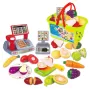 Set jucarii pentru copii cos cu fructe si legume de taiat, Super Market, 18 piese