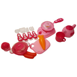 Set de joaca bucatarie intr-un ghiozdanel, 14 accesorii