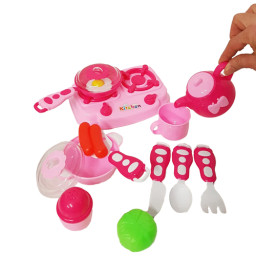 Set de joaca bucatarie intr-un ghiozdanel, 12 accesorii