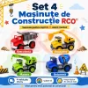 Set 4 Masinute de Constructie RCO pentru Copii, Basculanta, Excavator, Macara si Betoniera, 3+ Ani