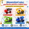 Set 4 Masinute de Constructie RCO pentru Copii, Basculanta, Excavator, Macara si Betoniera, 3+ Ani