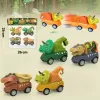 Set 4 Mini Masinute Dinozauri RCO® – Vehicule Pull&Go, joaca creativa si aventuri preistorice