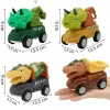 Set 4 Mini Masinute Dinozauri RCO® – Vehicule Pull&Go, joaca creativa si aventuri preistorice