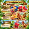 Set RCO cu 3 dinozauri de asamblat, bormasina electrica si surubelnita de jucarie