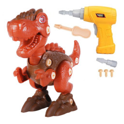 Jucarie educativa si interactiva STEM, set de constructie Dinozaur Tyrannosaurus din ABS cu bormasina pentru inginerie, +3
