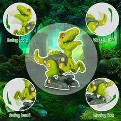 Jucarie educativa si interactiva STEM, set de constructie Dinozaur Velociraptor din ABS cu bormasina pentru inginerie, +3