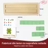 Joc educativ bilingv română /engleză alfanumeric cu 110 placute din lemn si 20 carduri laminate pentru asociere si sortare tip Montessori 3+ ani