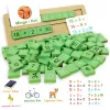 Joc educativ bilingv română /engleză alfanumeric cu 110 placute din lemn si 20 carduri laminate pentru asociere si sortare tip Montessori 3+ ani