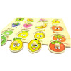 Puzzle lemn, tablita incastru, fructe, 12 piese