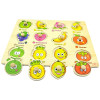 Puzzle lemn, tablita incastru, fructe, 12 piese