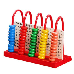 Numaratoare dubla din lemn cu 5 coloane si operatii matematice