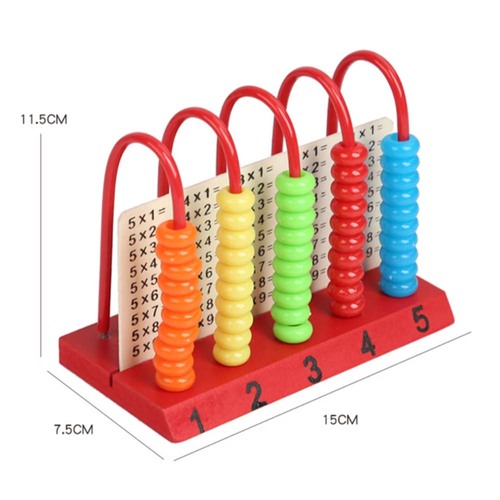 Numaratoare dubla din lemn cu 5 coloane si operatii matematice