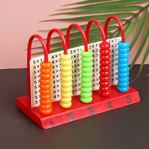 Numaratoare dubla din lemn cu 5 coloane si operatii matematice