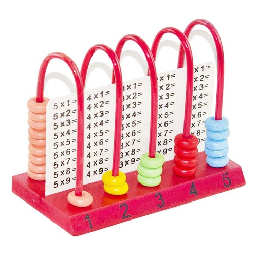 Numaratoare dubla din lemn cu 5 coloane si operatii matematice