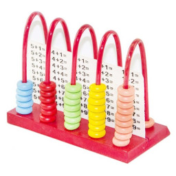 Numaratoare dubla din lemn cu 5 coloane si operatii matematice