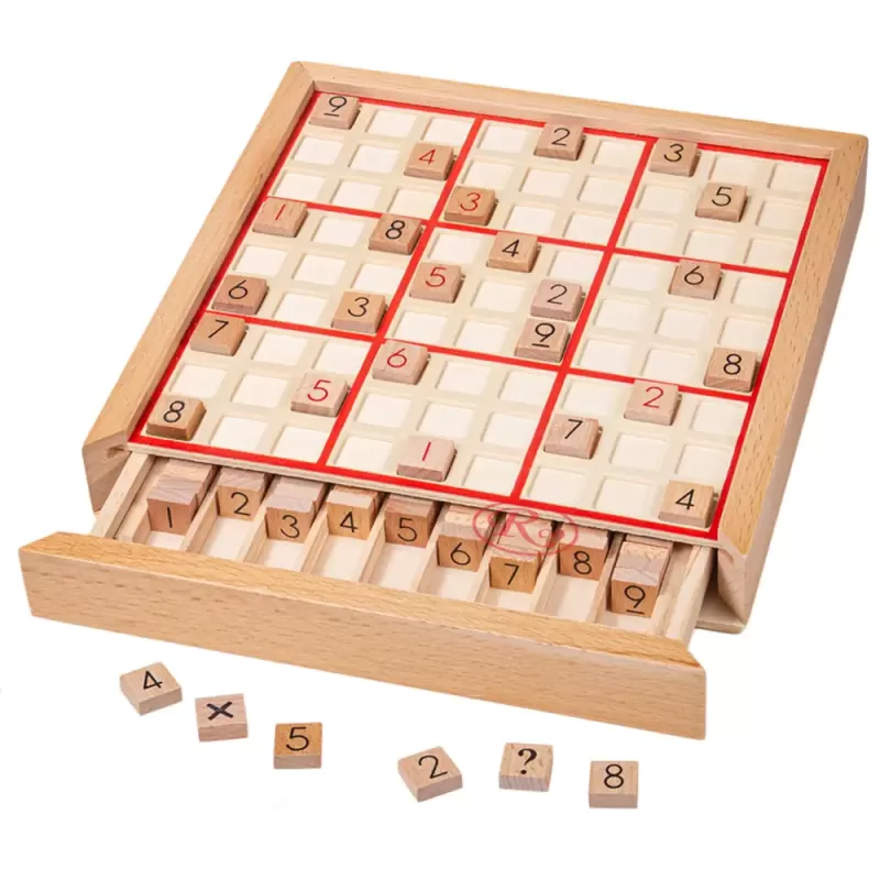 Sudoku din Lemn – Joc Logic Educational pentru Copii si Adulti, 81 Piese