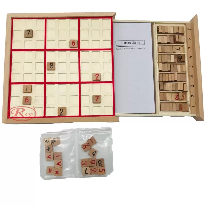 Sudoku din Lemn – Joc Logic Educational pentru Copii si Adulti, 81 Piese