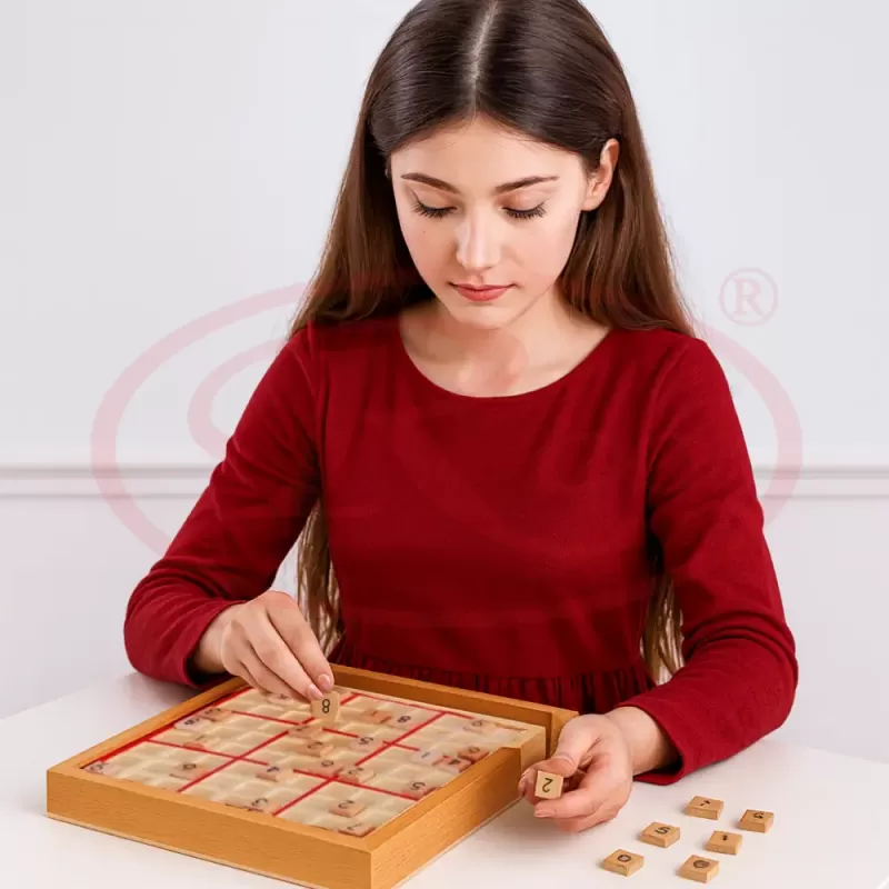 Sudoku din Lemn – Joc Logic Educational pentru Copii si Adulti, 81 Piese