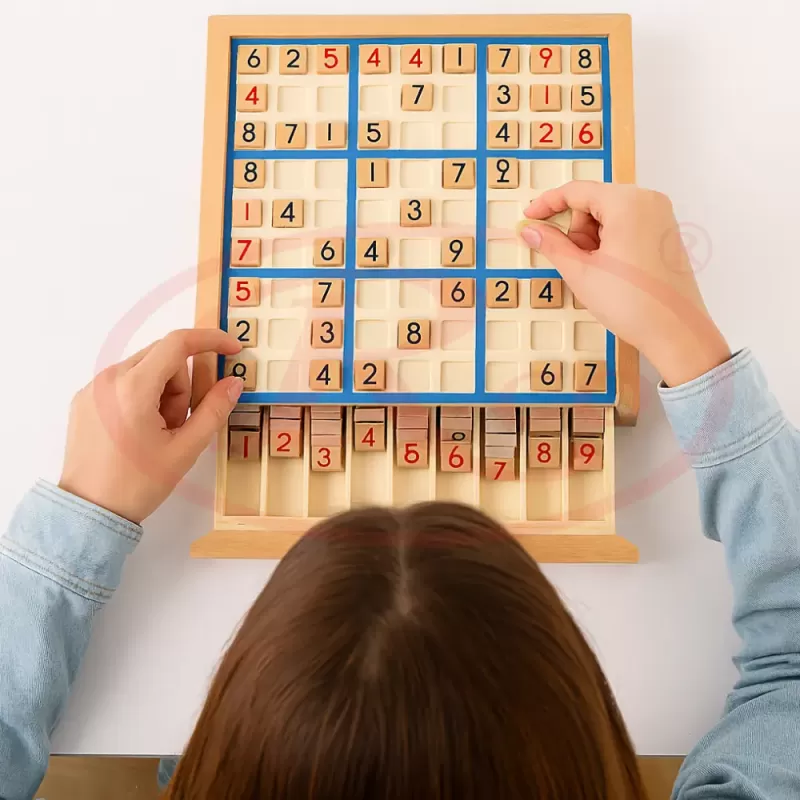 Sudoku din Lemn – Joc Logic Educational pentru Copii si Adulti, 81 Piese
