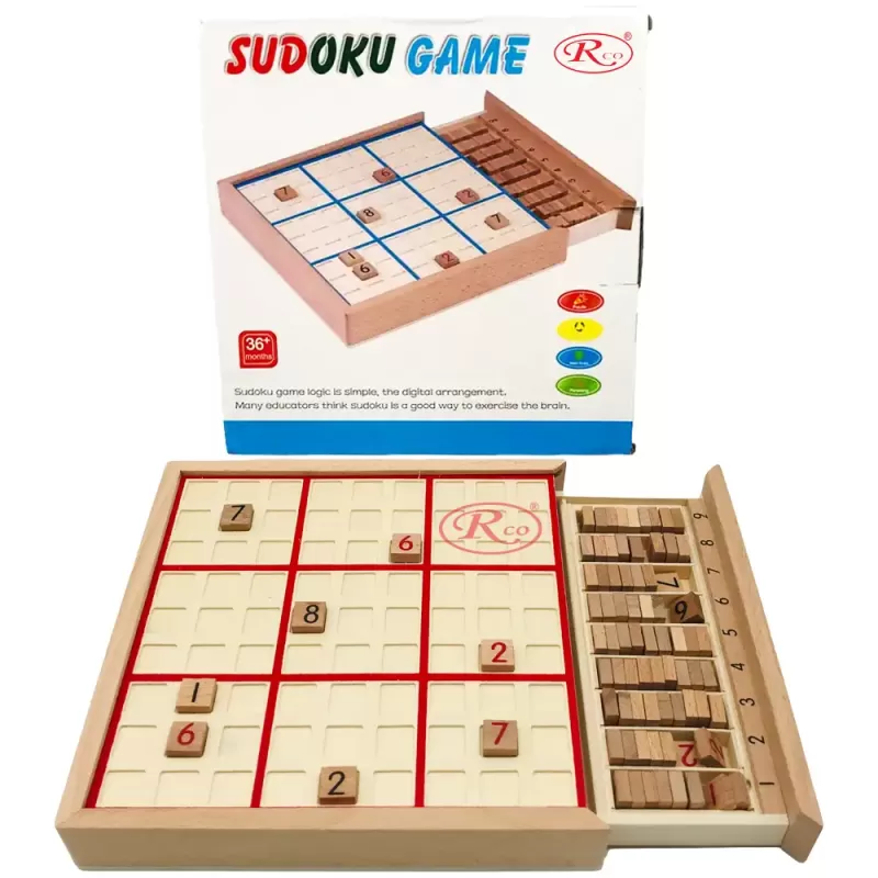 Sudoku din Lemn – Joc Logic Educational pentru Copii si Adulti, 81 Piese