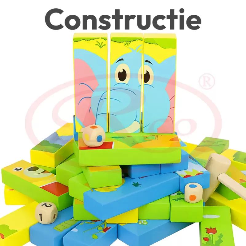 Joc multifunctional 3 in 1 – Turn instabil, Puzzle si Domino