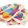 Jucarie educativa, puzzle 3D din lemn incastru, Avion cu cifre, 12 piese