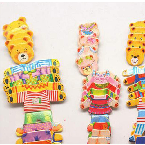 Puzzle incastru din lemn – Imbraca familia ursuletilor