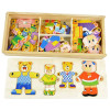 Puzzle incastru din lemn – Imbraca familia ursuletilor