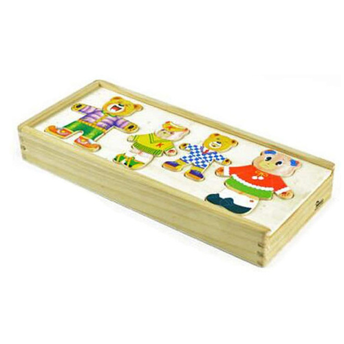 Puzzle incastru din lemn – Imbraca familia ursuletilor