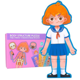 Puzzle din lemn, Anatomia Corpul uman- Fetita, 30 piese