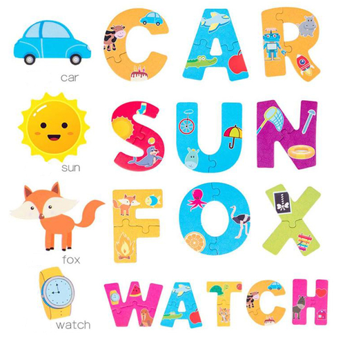 Puzzle litere amuzante cu 20 piese