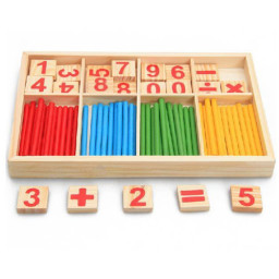 Joc din lemn Montessori - cifre si betisoare