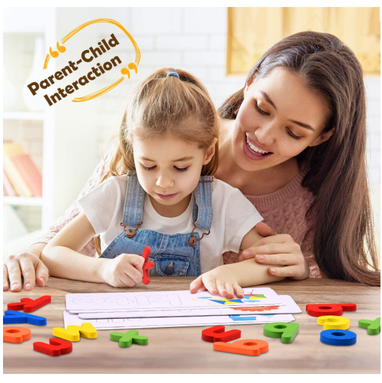 Joc educativ de ortografie ABC din lemn cu litere in limba engleza