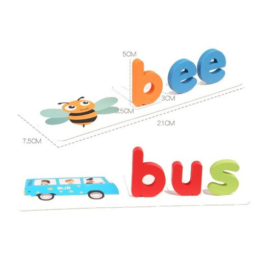 Joc educativ de ortografie ABC din lemn cu litere in limba engleza