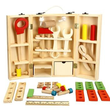 Trusa de scule din lemn Montessori cu 40 de accesorii