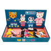 Puzzle incastru din lemn cu magnet – Imbraca familia dragalasa