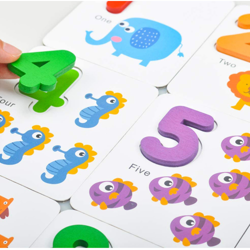 Joc educativ din lemn “Iubesc sa invat Matematica” in limba engleza