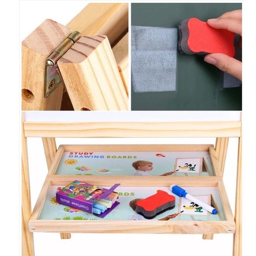 Tabla Magnetica cu Doua Fete, cu Litere, Cifre,Tetris si accesorii, 80 x 40 cm, din lemn