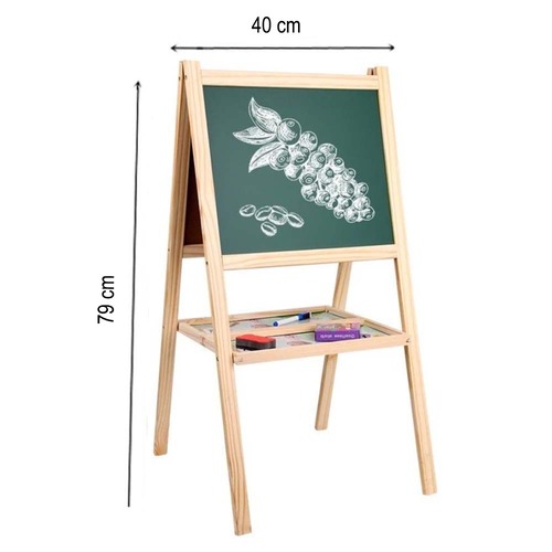 Tabla Magnetica cu Doua Fete, cu Litere, Cifre,Tetris si accesorii, 80 x 40 cm, din lemn