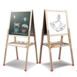 Tabla magnetica de scris cu doua fete, inaltime ajustabila, 103 cm