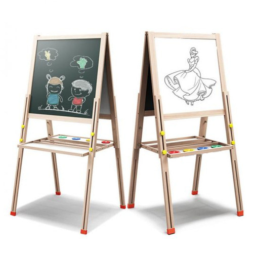 Tabla magnetica de scris cu doua fete, inaltime ajustabila, 103 cm