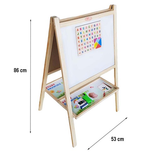 Tabla Magnetica cu Doua Fete, cu Litere, Cifre,Tetris si accesorii, 90 x 55 cm, din lemn